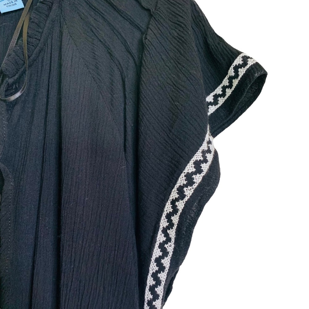 CeCe Crinkle Rayon Jumpsuit 1X Black 3135 - Picture 8 of 11